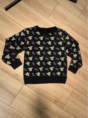 Star Wars Baby Yoda Themed Black Sweatshirt